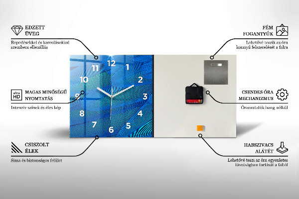 Horloge rectangulaire horizontale Perroquet rouge coloré