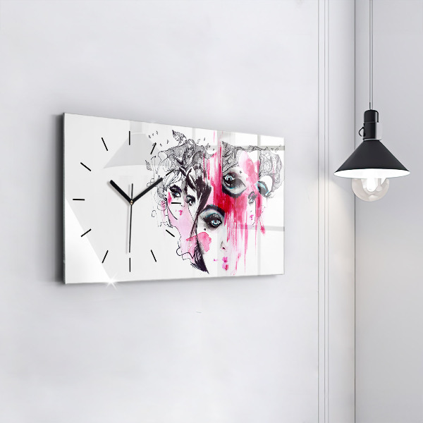 Horloge rectangulaire horizontale 'Les multiples visages de l''abstraction'