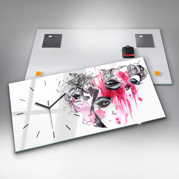 Horloge rectangulaire horizontale 'Les multiples visages de l''abstraction'