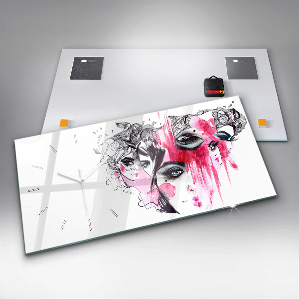 Horloge rectangulaire horizontale 'Les multiples visages de l''abstraction'