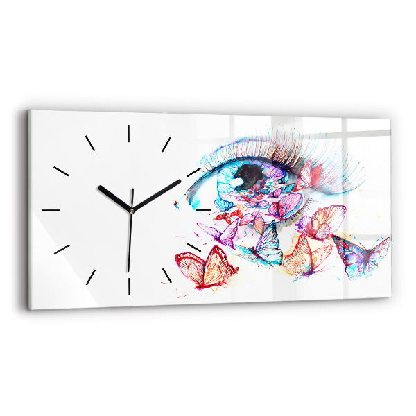 Horloge rectangulaire horizontale Papillons aux yeux colorés