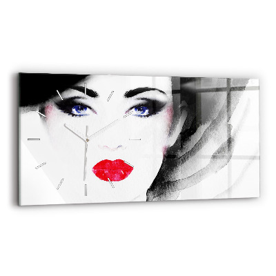 Horloge rectangulaire horizontale 'Portrait d''une femme'