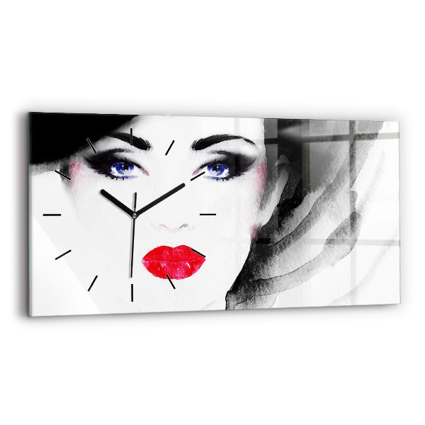 Horloge rectangulaire horizontale 'Portrait d''une femme'