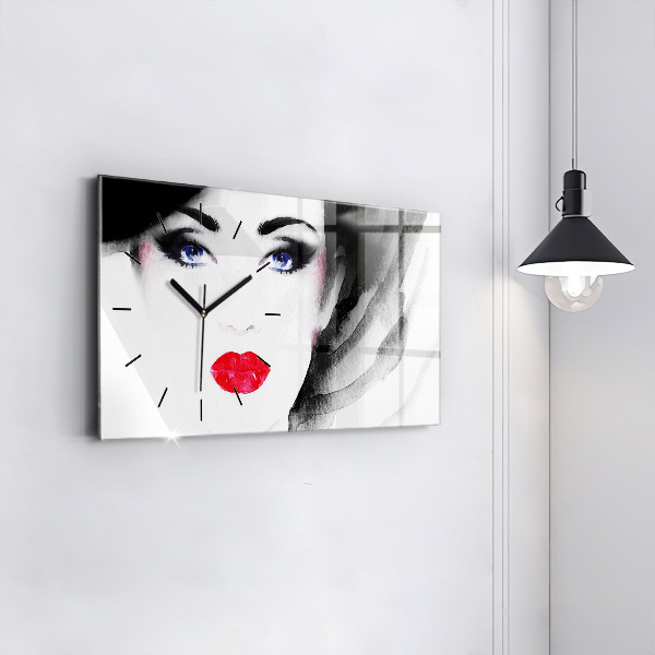 Horloge rectangulaire horizontale 'Portrait d''une femme'