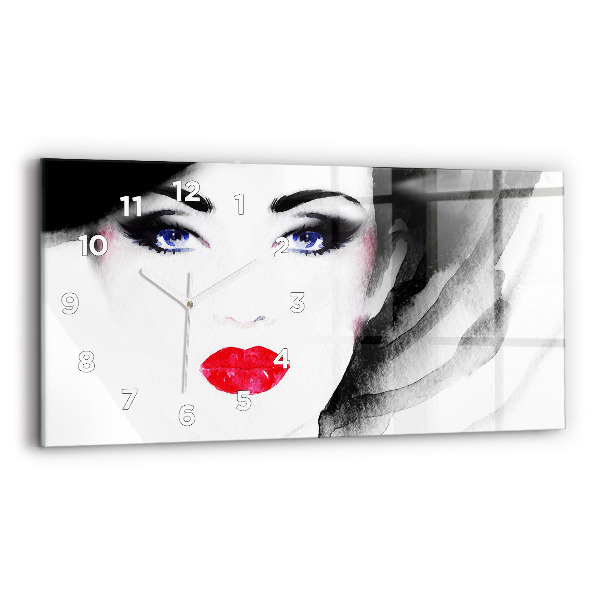 Horloge rectangulaire horizontale 'Portrait d''une femme'