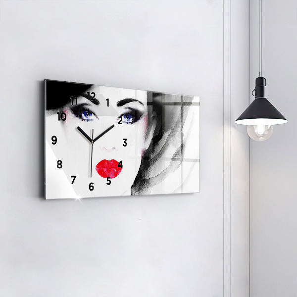 Horloge rectangulaire horizontale 'Portrait d''une femme'