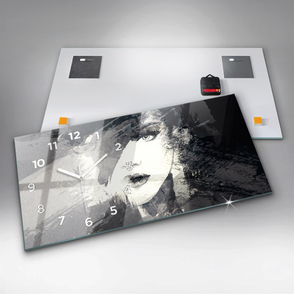 Horloge rectangulaire horizontale Femme - aquarelles