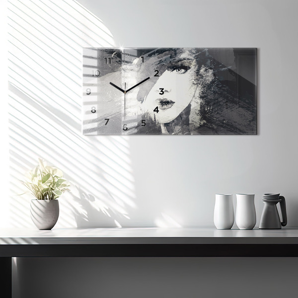 Horloge rectangulaire horizontale Femme - aquarelles