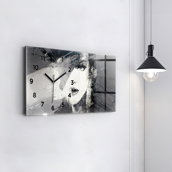 Horloge rectangulaire horizontale Femme - aquarelles