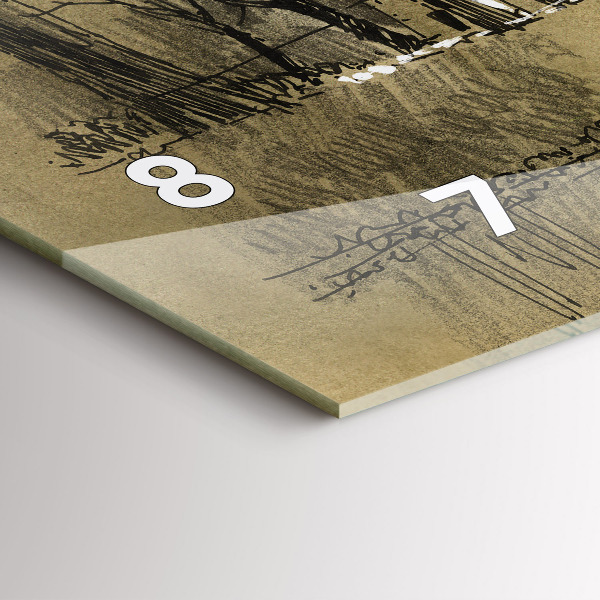 Horloge rectangulaire horizontale Parc et arbres en sépia