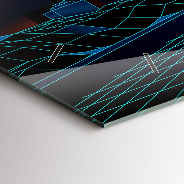 Horloge murale horizontale Cyberspace City