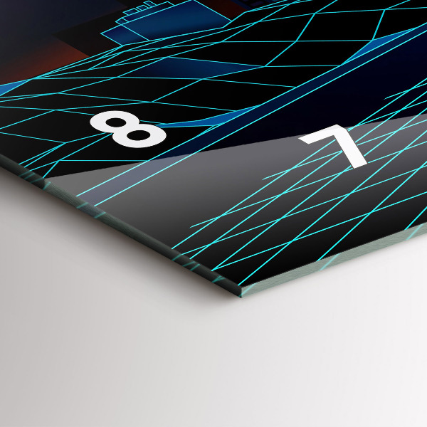 Horloge murale horizontale Cyberspace City