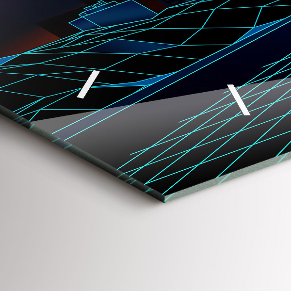 Horloge murale horizontale Cyberspace City