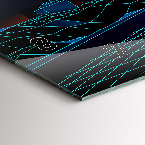 Horloge murale horizontale Cyberspace City