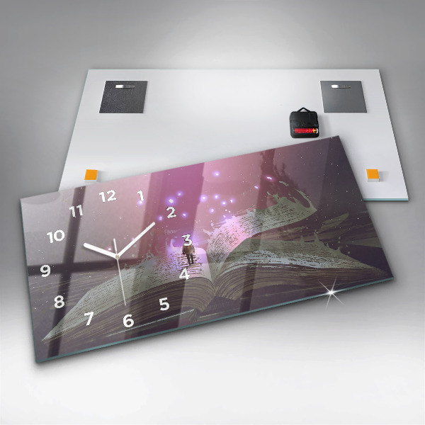 Horloge murale horizontale 'Livre d''abstraction'