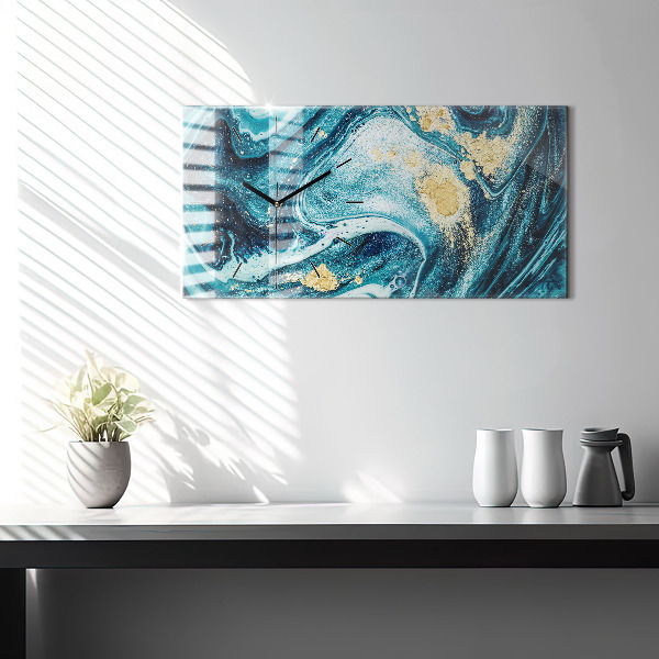 Horloge murale horizontale Marbre abstrait