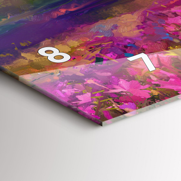 Horloge murale horizontale Paysage de nature et de fleurs