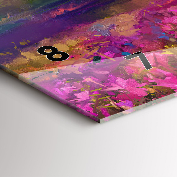 Horloge murale horizontale Paysage de nature et de fleurs