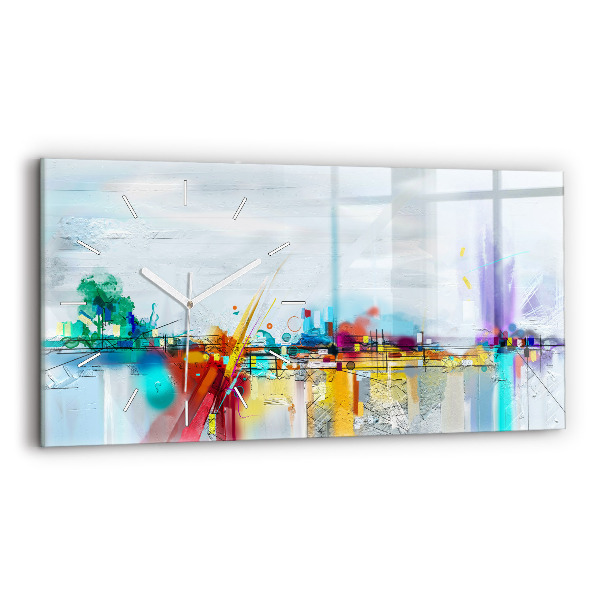 Horloge murale horizontale Pont abstrait