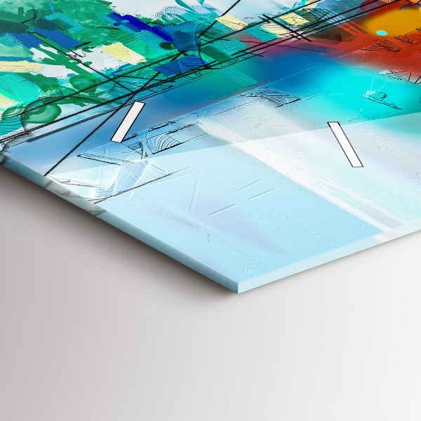 Horloge murale horizontale Pont abstrait