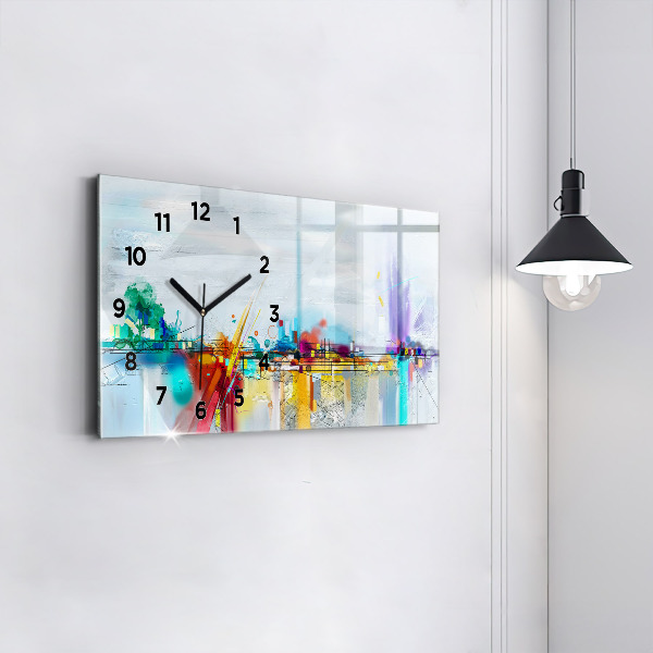 Horloge murale horizontale Pont abstrait