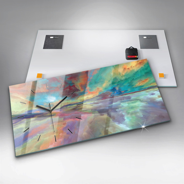 Horloge murale horizontale Paysage abstrait