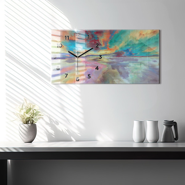 Horloge murale horizontale Paysage abstrait