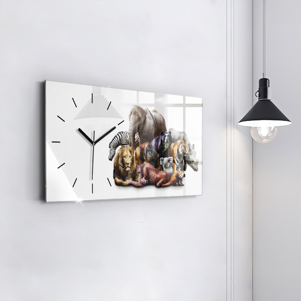 Horloge rectangulaire horizontale Animaux sauvages
