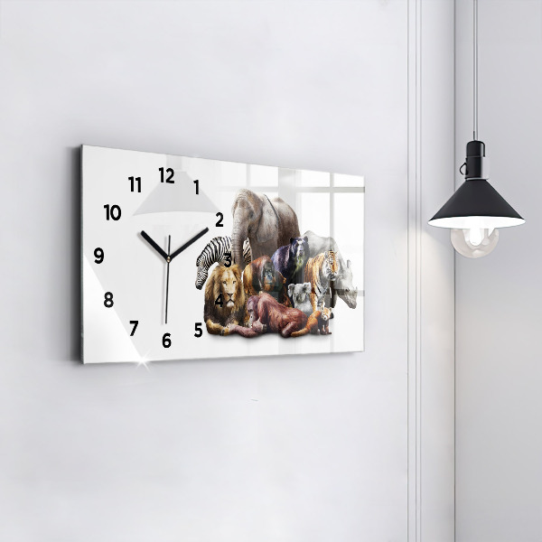 Horloge rectangulaire horizontale Animaux sauvages
