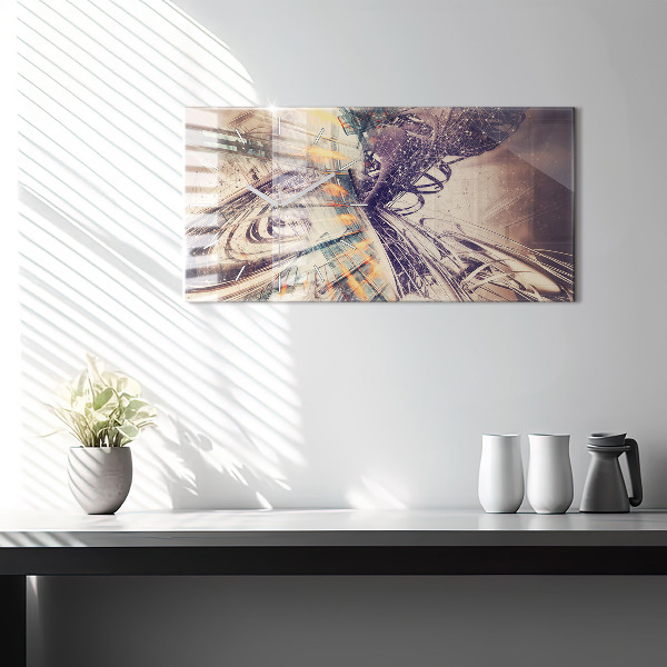 Horloge murale horizontale Mécanisme abstrait