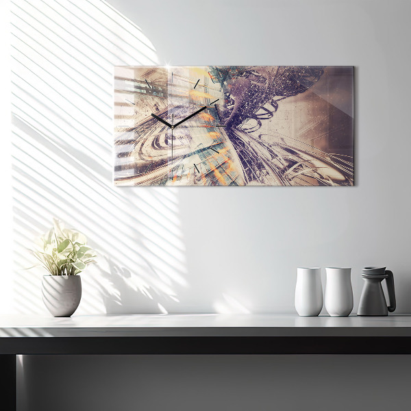 Horloge murale horizontale Mécanisme abstrait