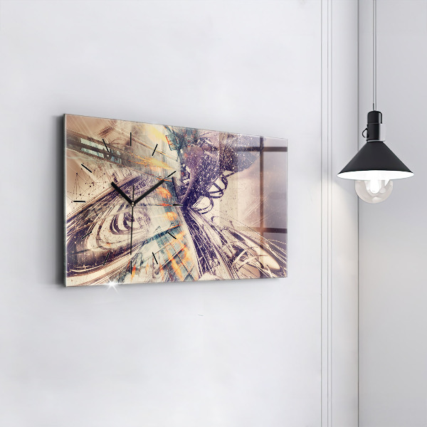 Horloge murale horizontale Mécanisme abstrait