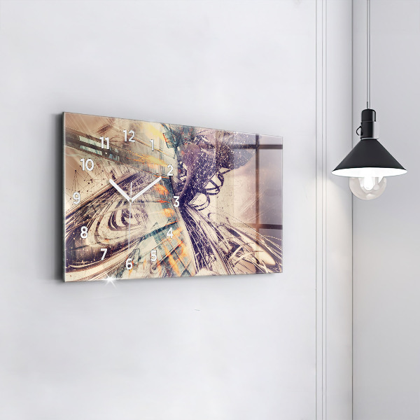 Horloge murale horizontale Mécanisme abstrait