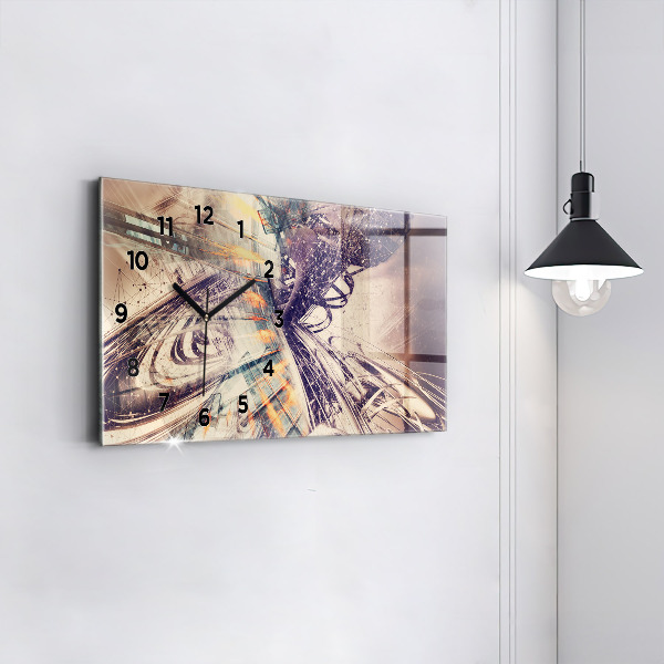 Horloge murale horizontale Mécanisme abstrait