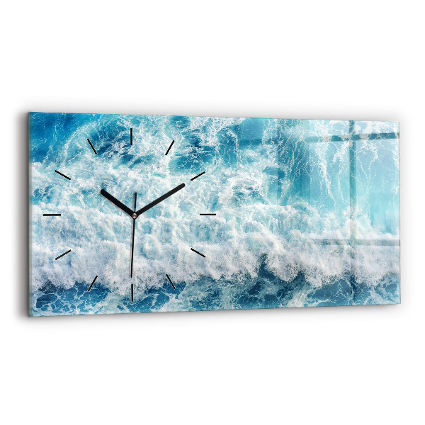 Horloge murale horizontale Vagues Mer