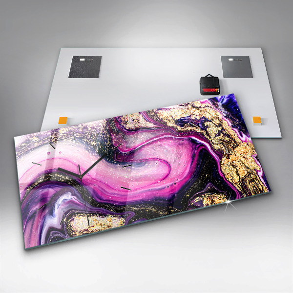 Horloge murale horizontale Marbre abstrait