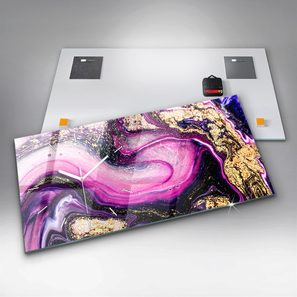 Horloge murale horizontale Marbre abstrait