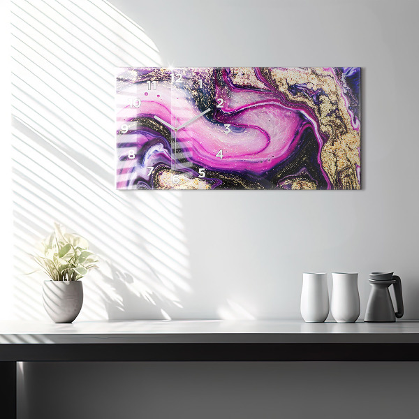 Horloge murale horizontale Marbre abstrait