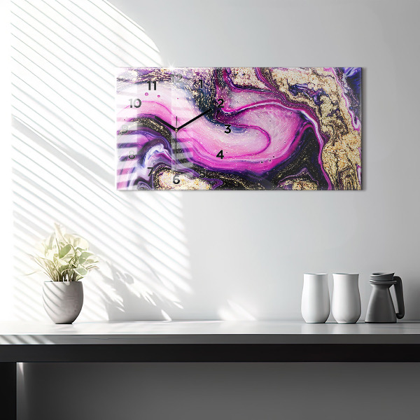 Horloge murale horizontale Marbre abstrait