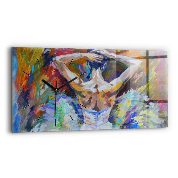 Horloge murale horizontale Ballerine peinte