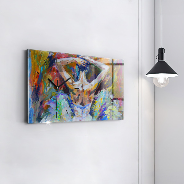 Horloge murale horizontale Ballerine peinte