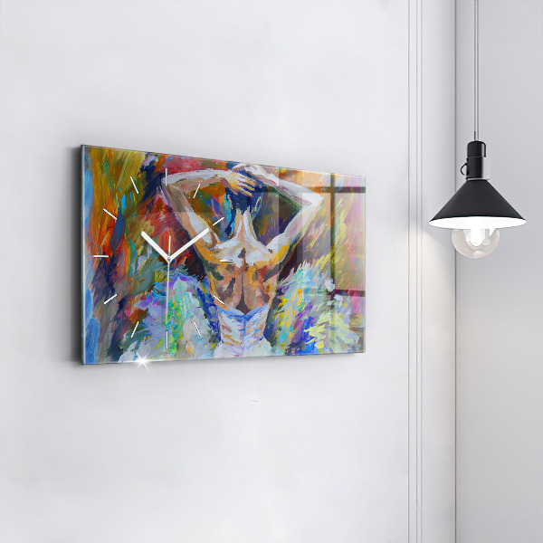 Horloge murale horizontale Ballerine peinte
