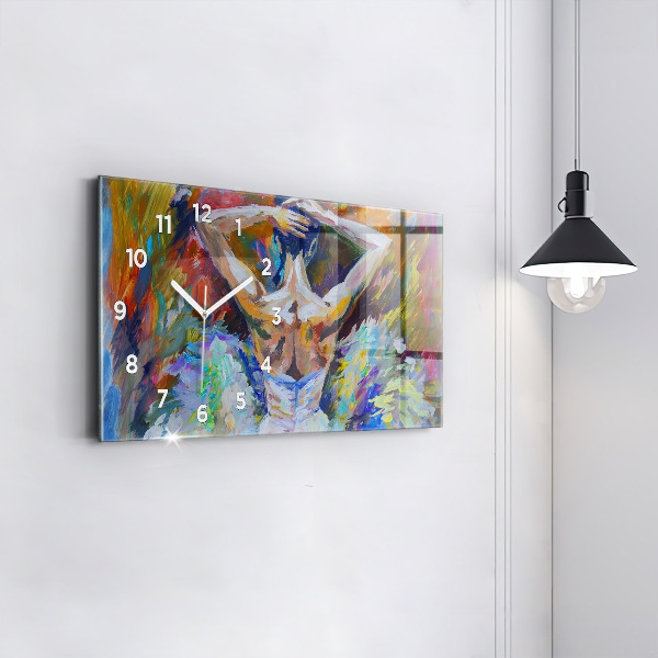 Horloge murale horizontale Ballerine peinte