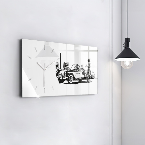 Horloge rectangulaire horizontale Illustration rétro