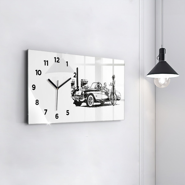 Horloge rectangulaire horizontale Illustration rétro