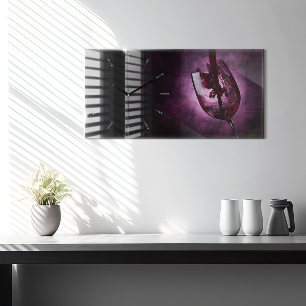 Horloge rectangulaire horizontale Verre à vin