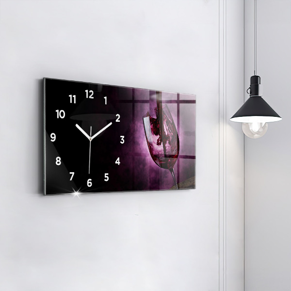 Horloge rectangulaire horizontale Verre à vin