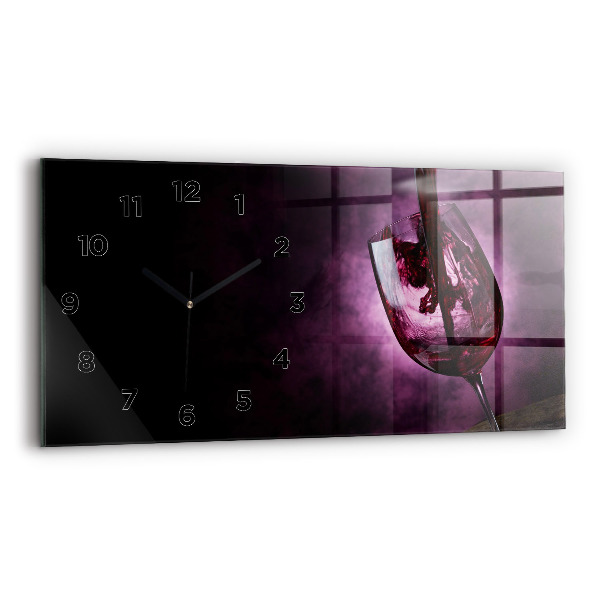 Horloge rectangulaire horizontale Verre à vin