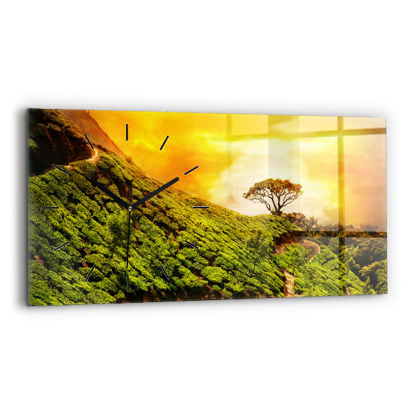 Horloge rectangulaire horizontale Colline du thé