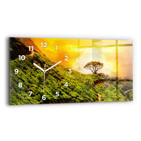 Horloge rectangulaire horizontale Colline du thé